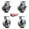 Service Caster 5'' V-Groove Semi Steel Caster Set with Bronze Bearings 2 Brakes 2 Rigid, 4PK SCC-20S520-VGBZ-TLB-2-R-2 - alternate 4
